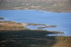 Unser Zelt als kleiner roter Punkt in einer herrlichen Landschaft