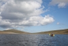 Die letzten Paddelmeter im See Bajimus Rádvujávri vor der längsten Wanderstrecke (ca. 14 km)